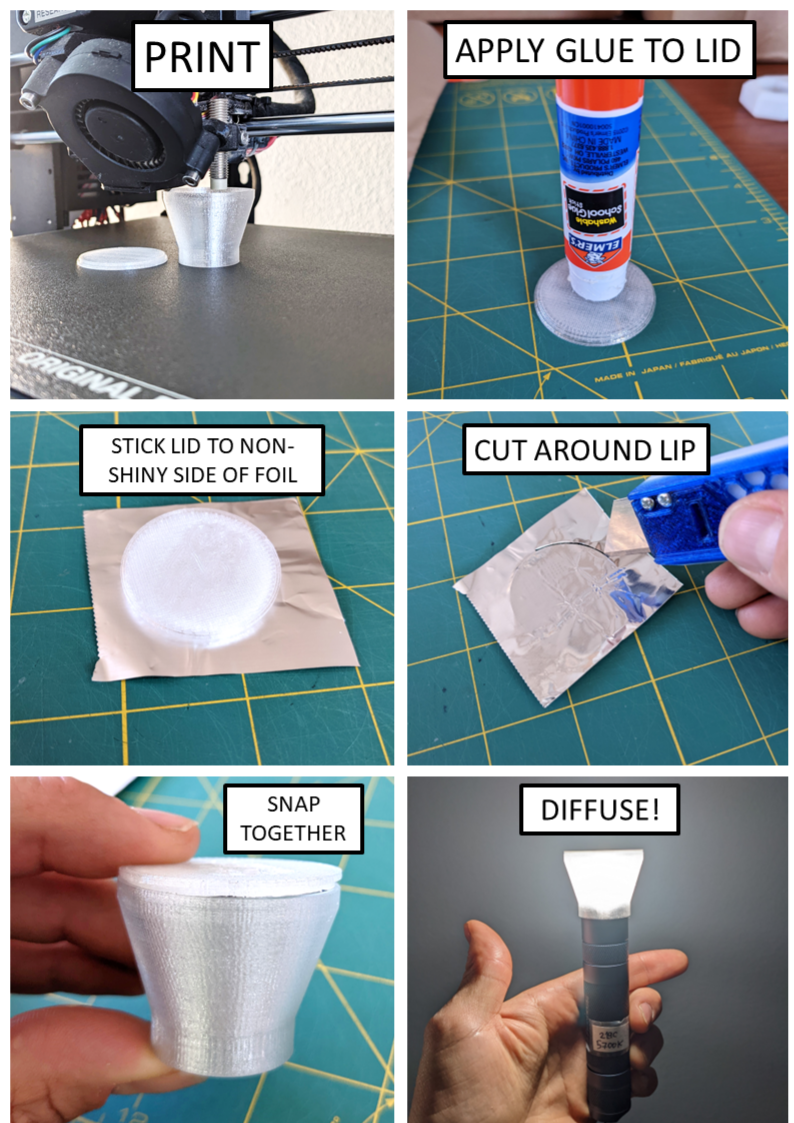 Zebralight SC64 Flashlight Diffuser by Spicy3d Download free STL model