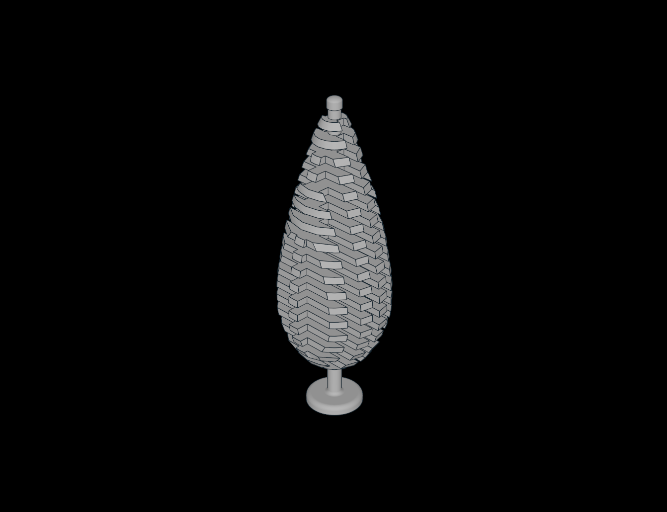 Lego Compatible (3778.dat) Plant Tree Columnar  4 x  4 x 11.5