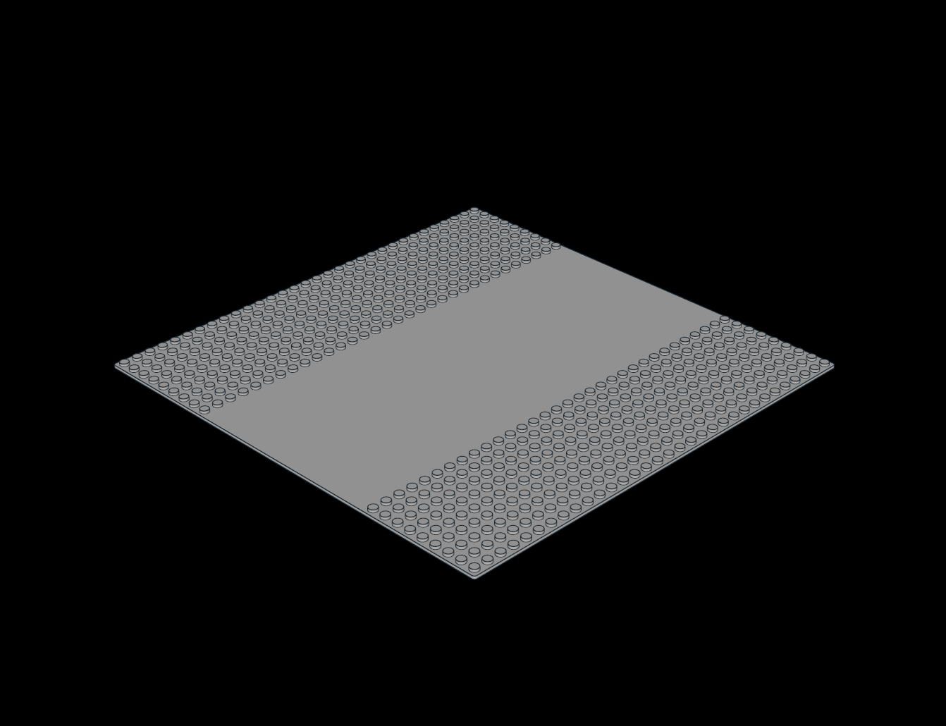Lego Compatible (606.dat) Baseplate 32 x 32 Road 9-Stud Straight