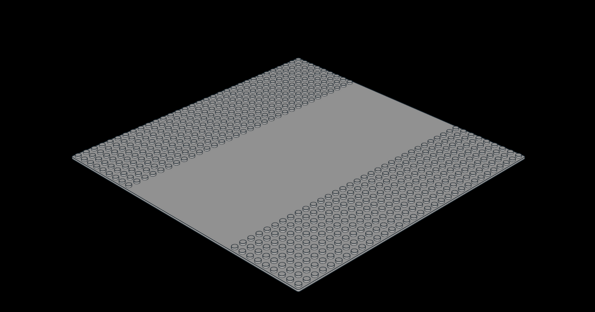 Lego Compatible (606.dat) Baseplate 32 x 32 Road 9-Stud Straight by ...