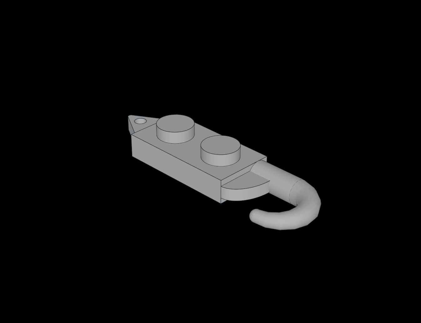 Lego Compatible (3127.dat) Plate  1 x  2 with Crane Hook Left