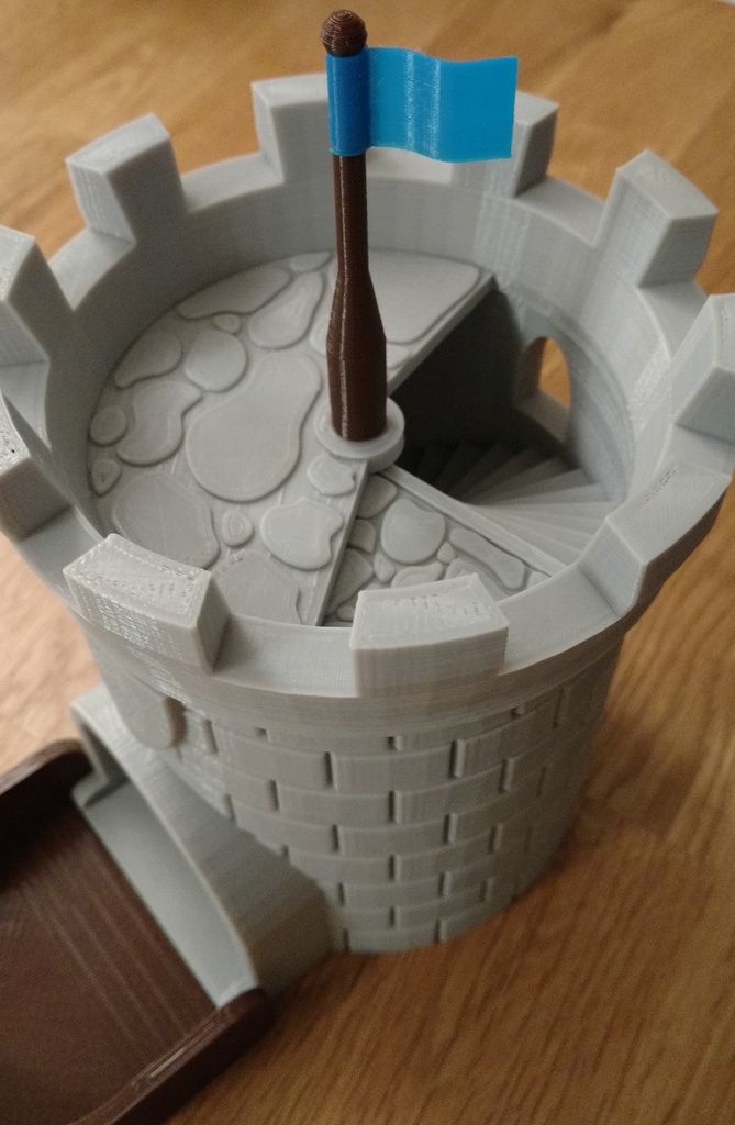 Flag and Flagpole for [Dice Tower with Secret Chamber for Dice Storage]