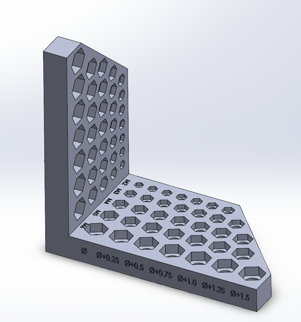 Metric nut and bolt tolerance sizer by niko1499 download free stl