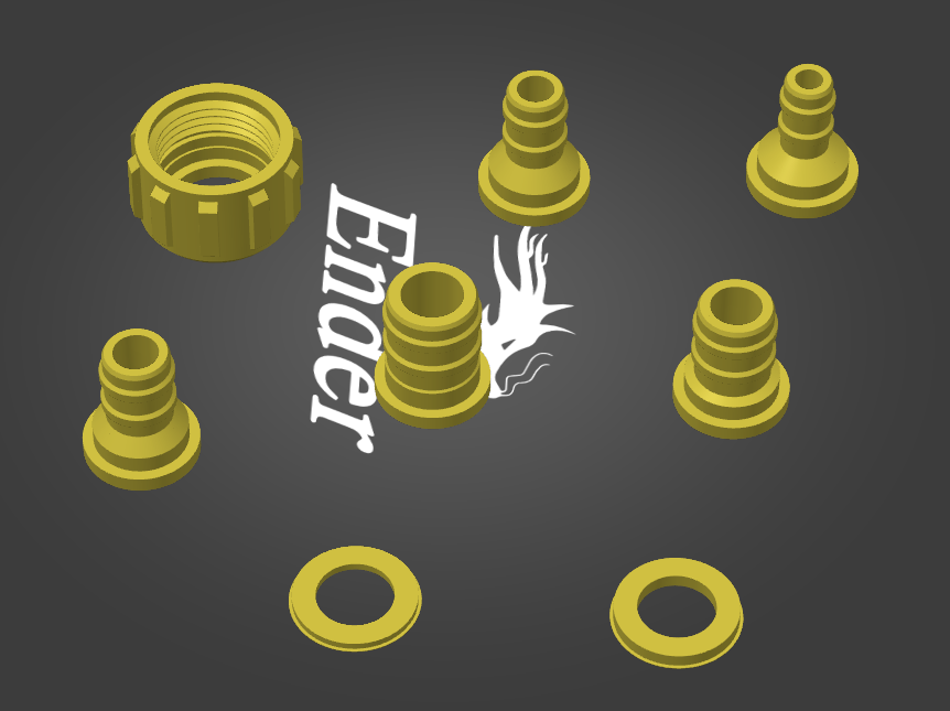 Garden Hose UniFit + O Rings (GHT) Barb 1019mm by Thing Werks