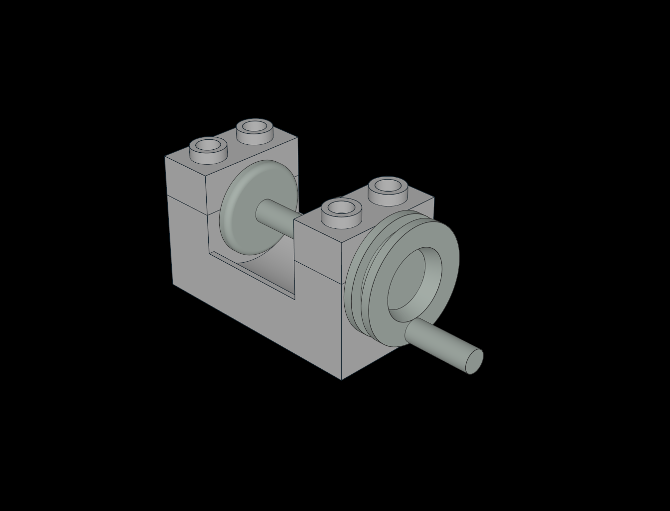 Lego Compatible (73037.dat) Winch  2 x  4 x  2 with Drum