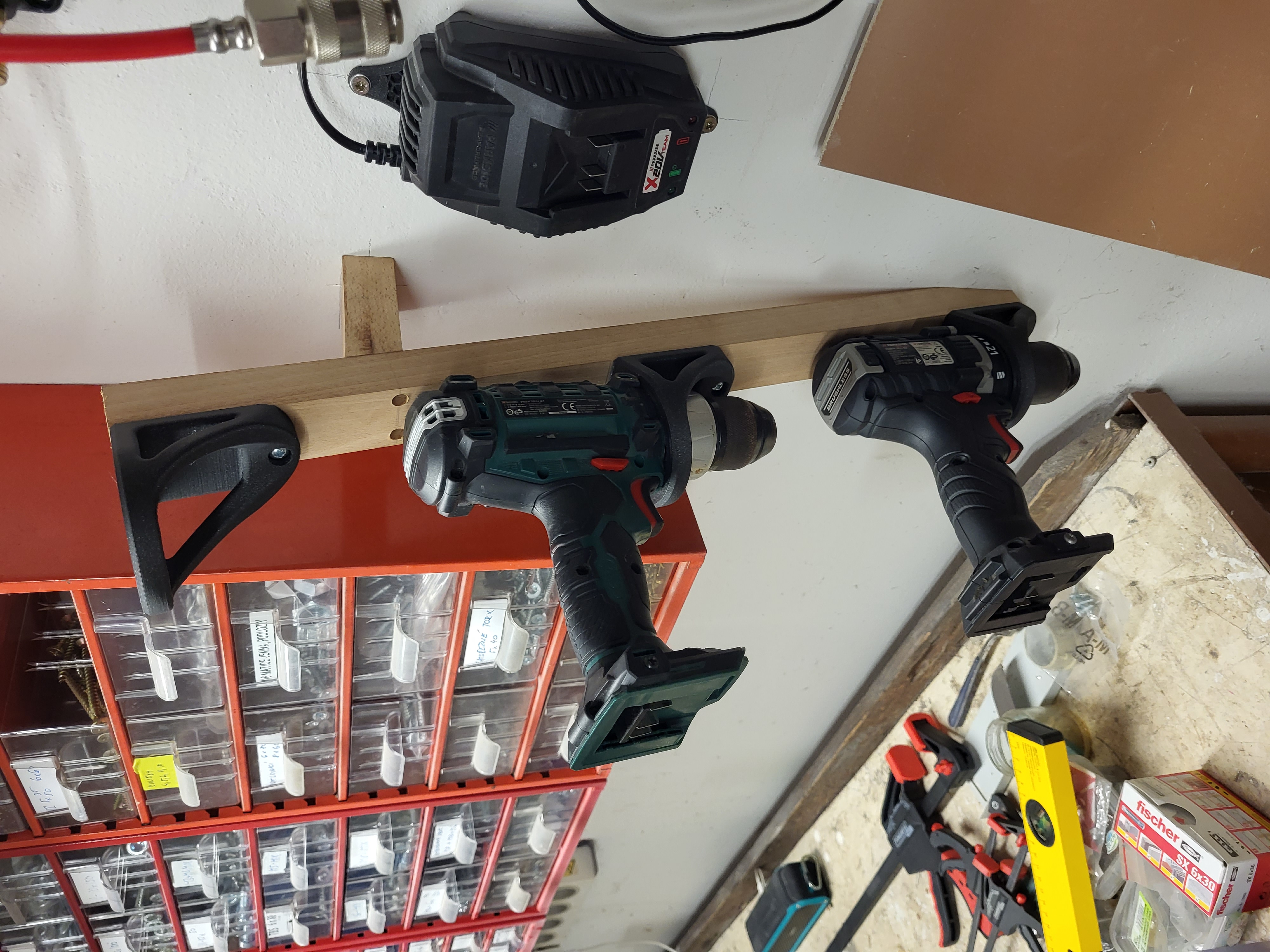 Cordless drill wall holder