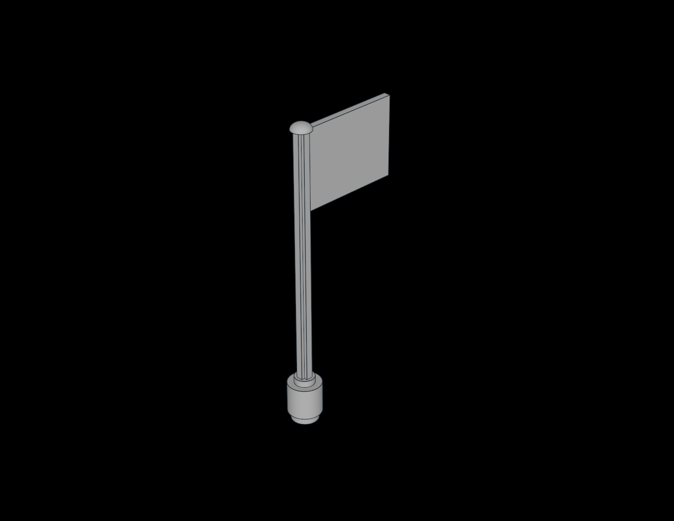 Lego Compatible (3596.dat) Flag on Flagpole Type 5