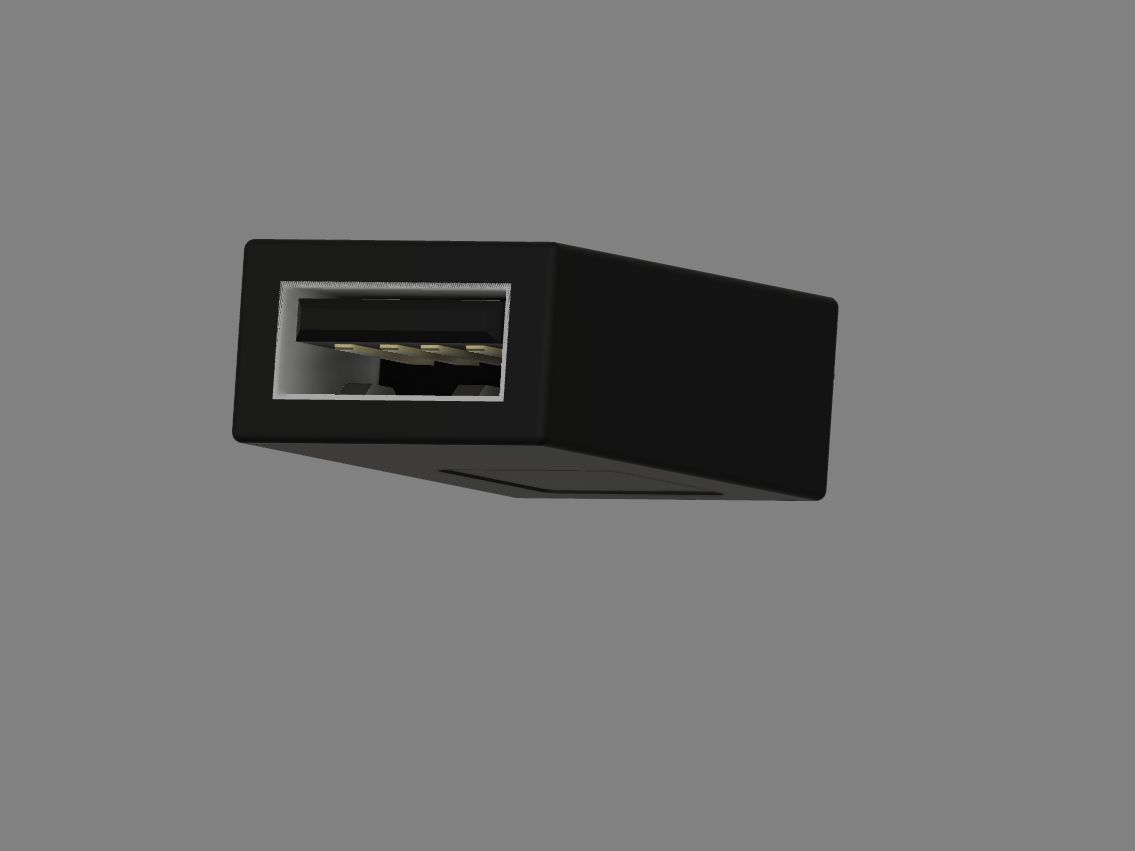 Miniatura 2 do modelo 3D USB A Socket to USB C Plug Adapter