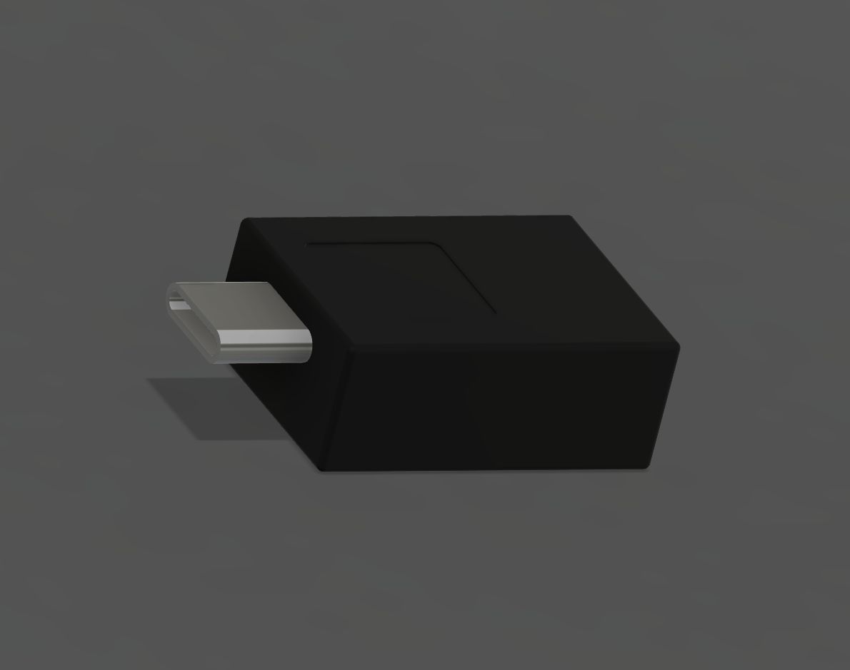 Miniatura 7 do modelo 3D USB A Socket to USB C Plug Adapter