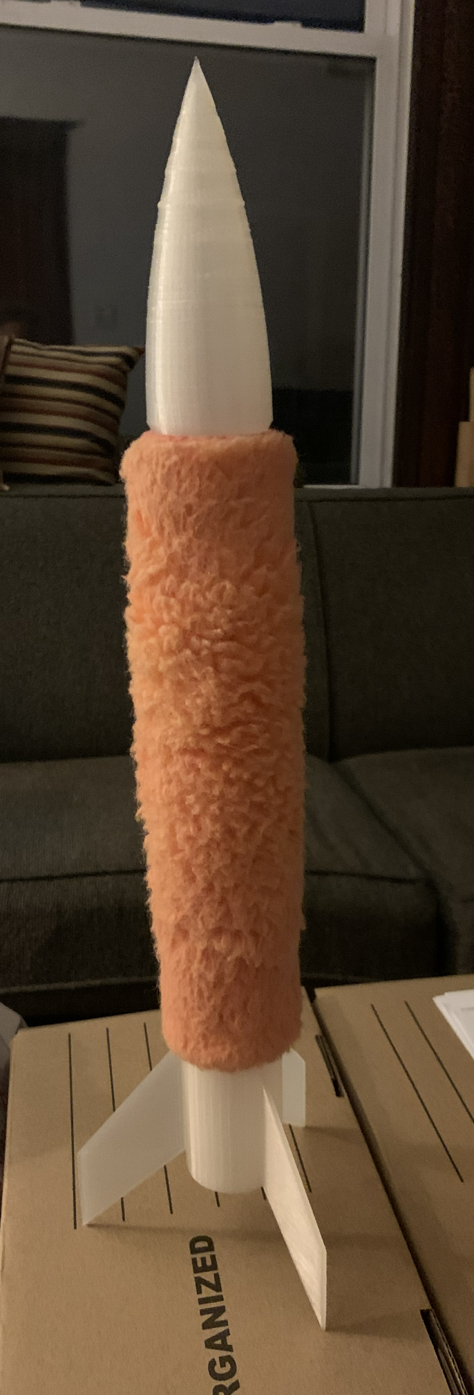 Model rocket made from a paint roller body tube