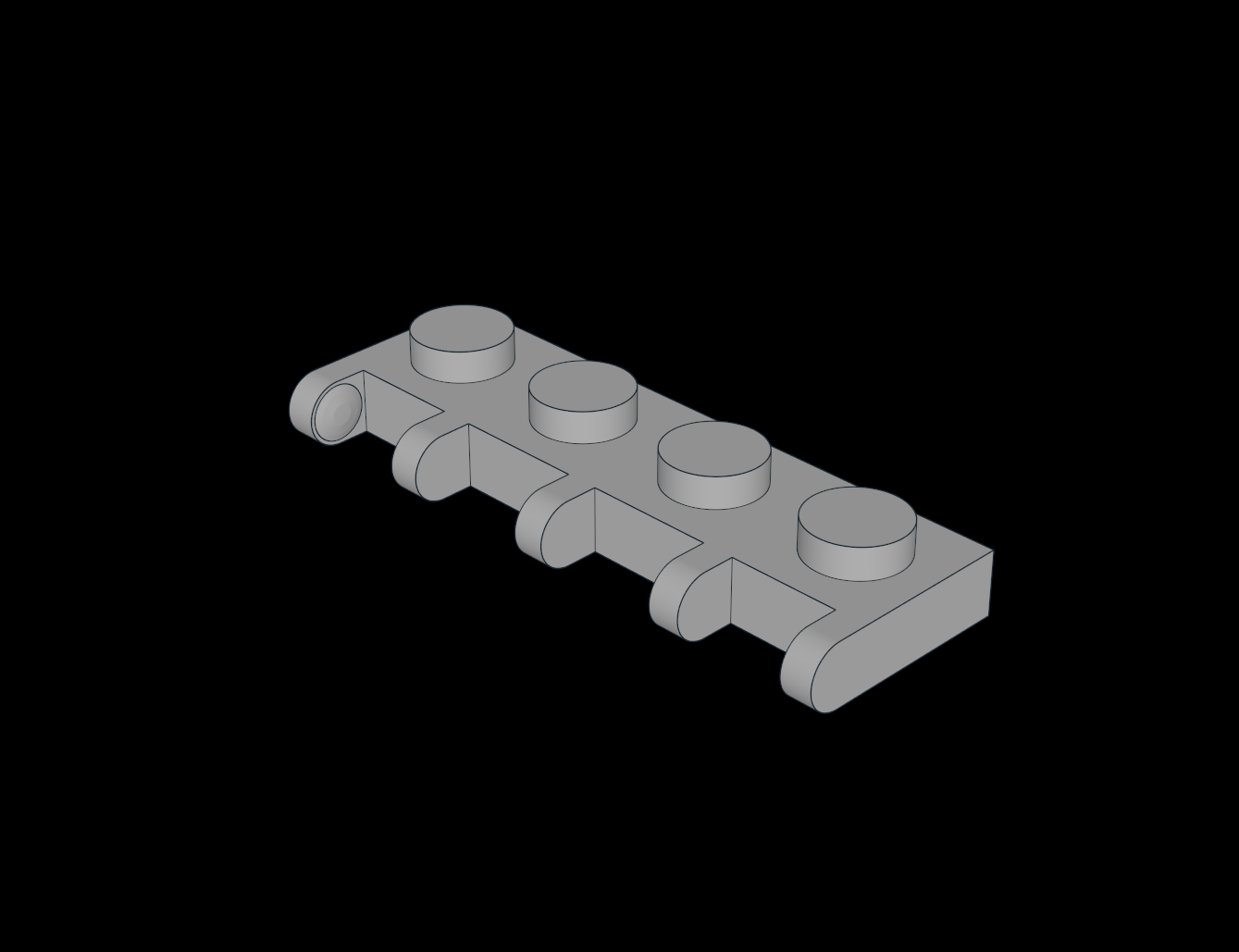 Lego Compatible (4315.dat) Hinge Plate  1 x  4 with Car Roof Holder