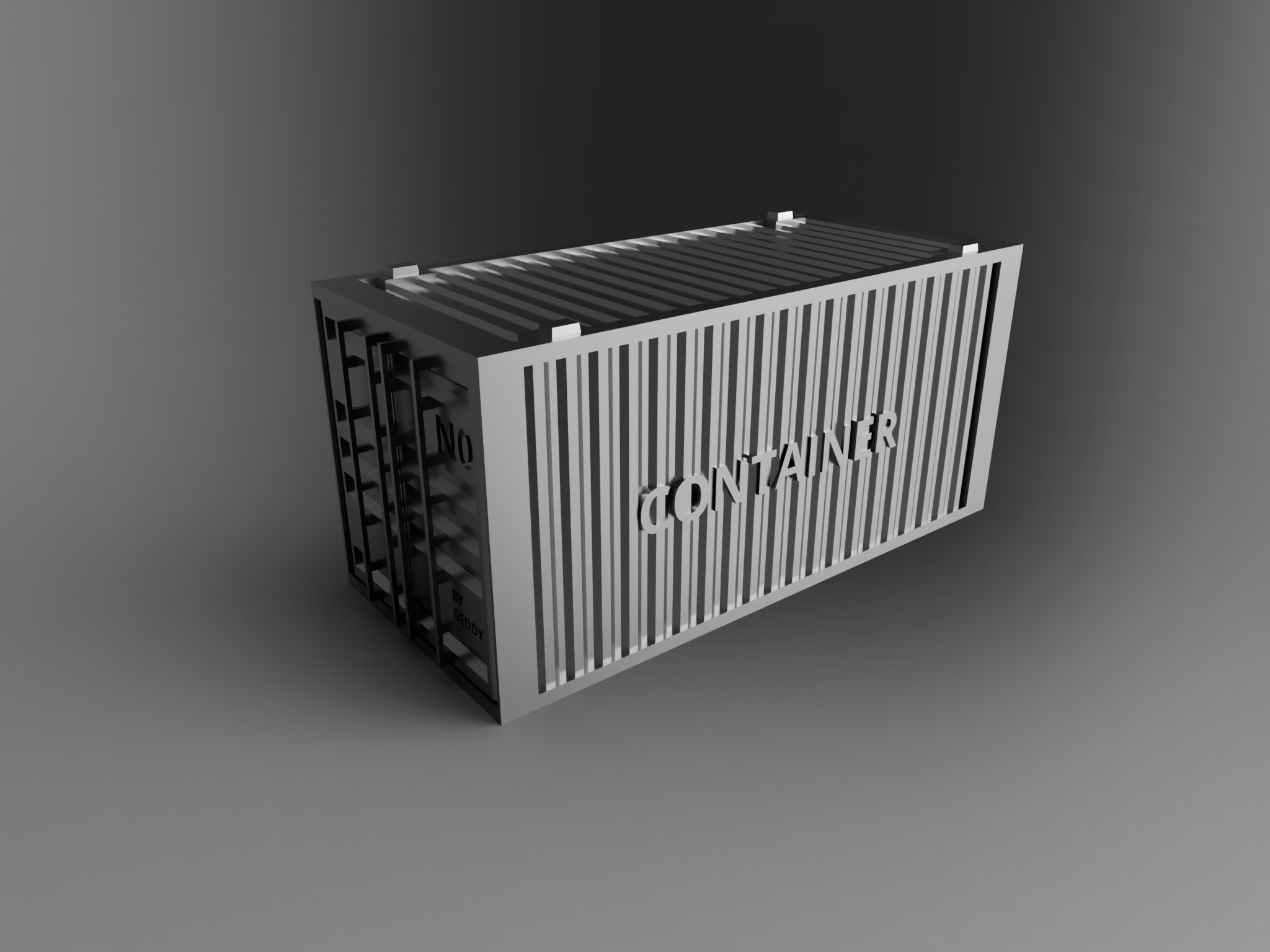 Sea Container v2.0 (Stackable, 1/43 scale) by Geddy Download free STL