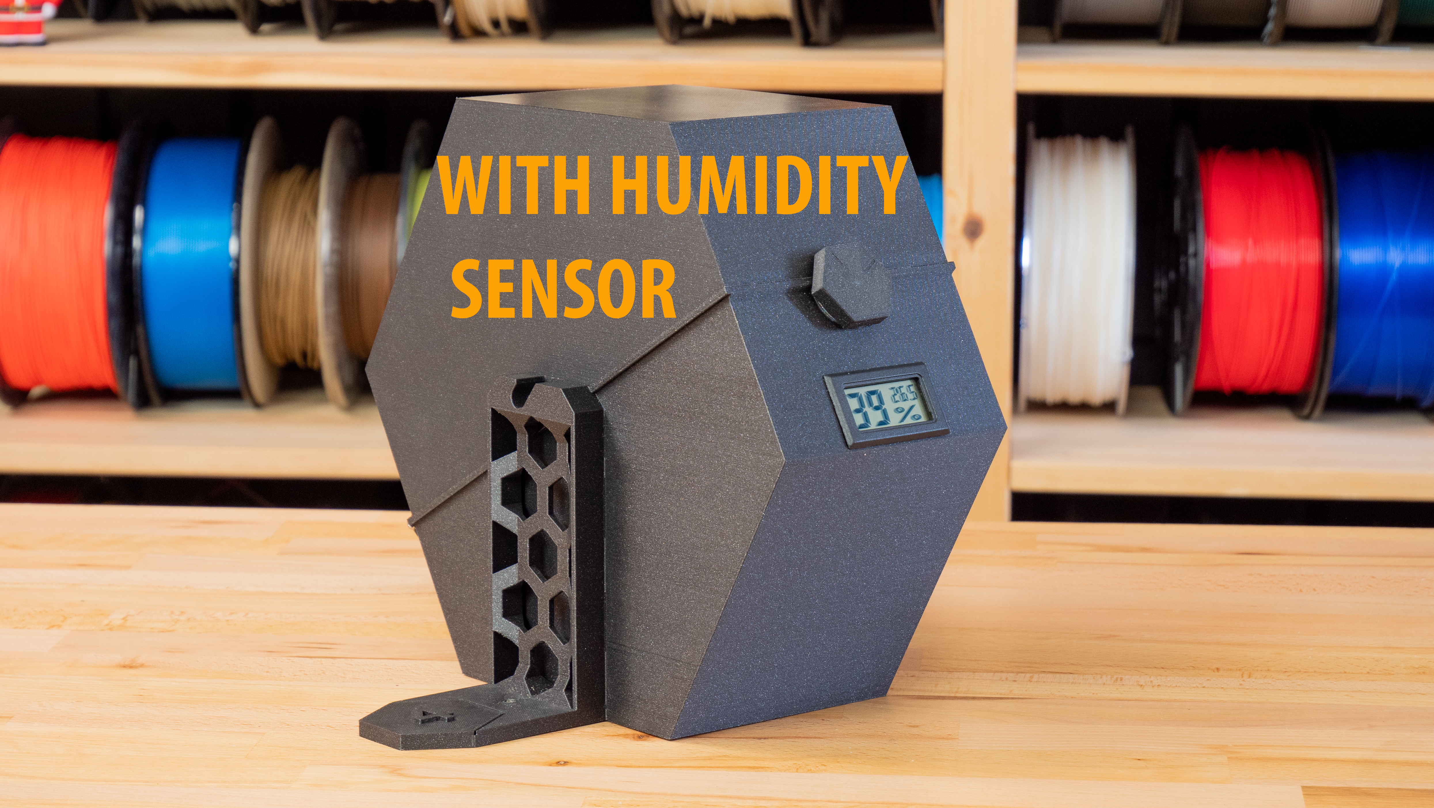 Spool holder and drybox for Enclosure V2 - with humidity sensor