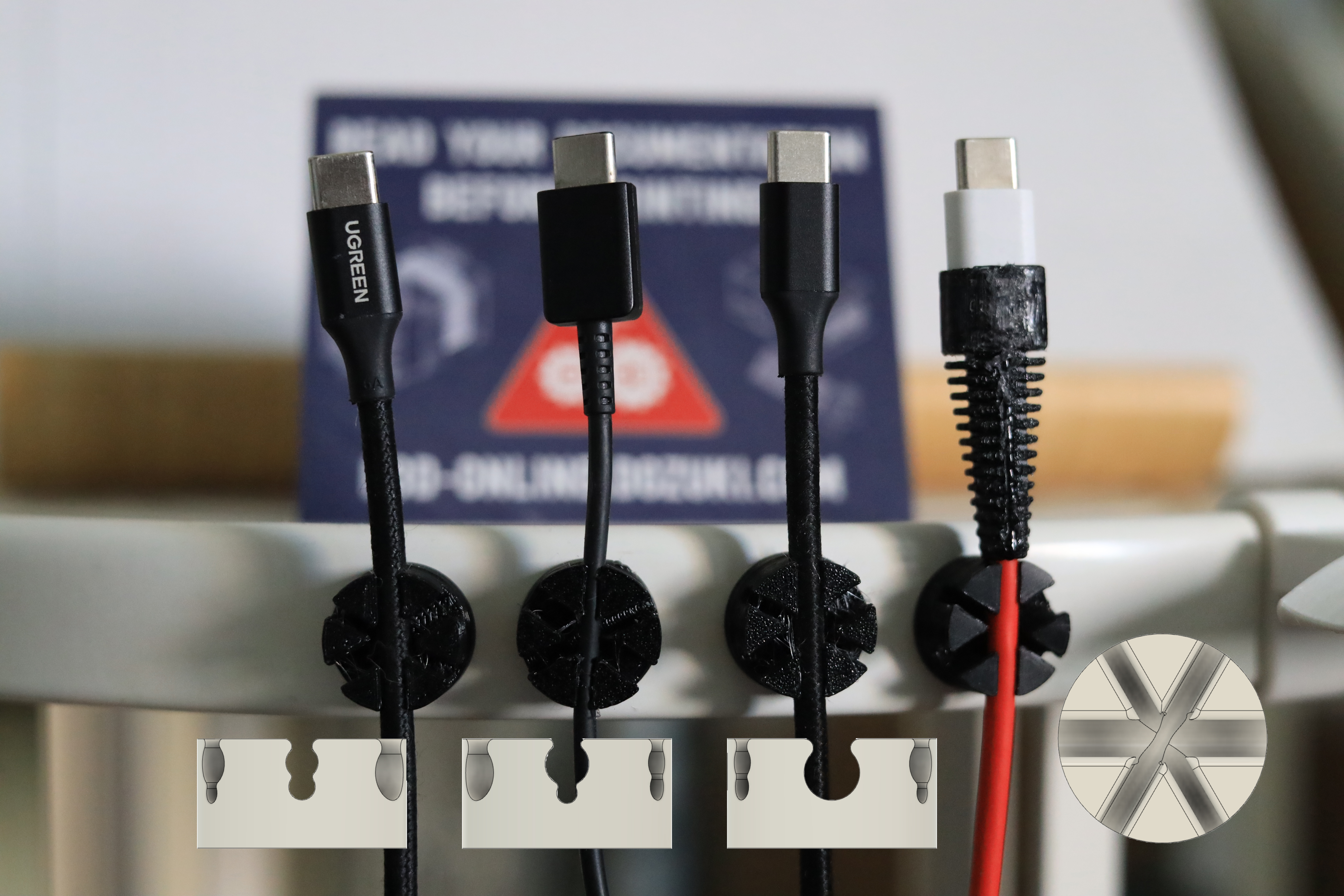 Universal Magnetic Cable Holder / Cable Organizer (Parametric)
