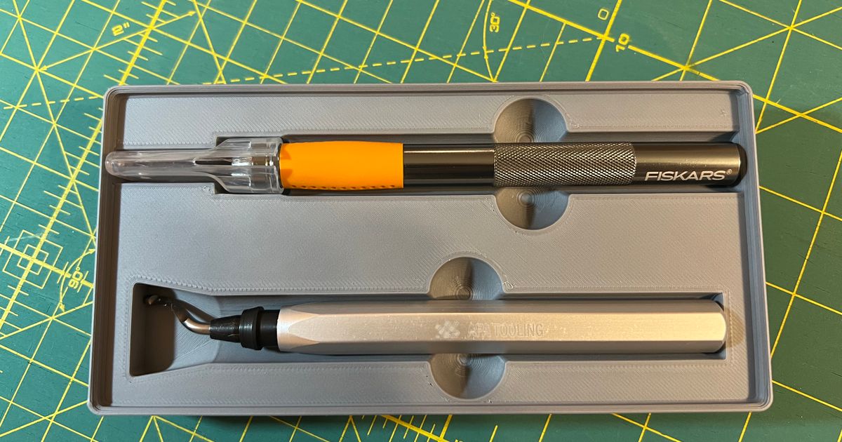 Gridfinity deburring and Fiskars xacto holder by cjs Download free