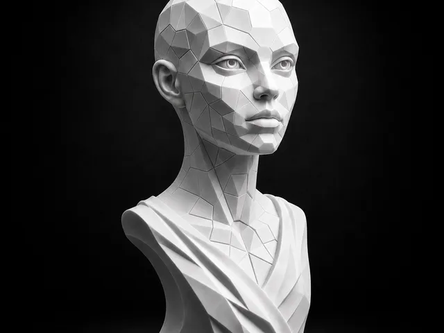 Low Poly Female Bust Sculpture STL | Geometric Modern Art Statue | Abstract