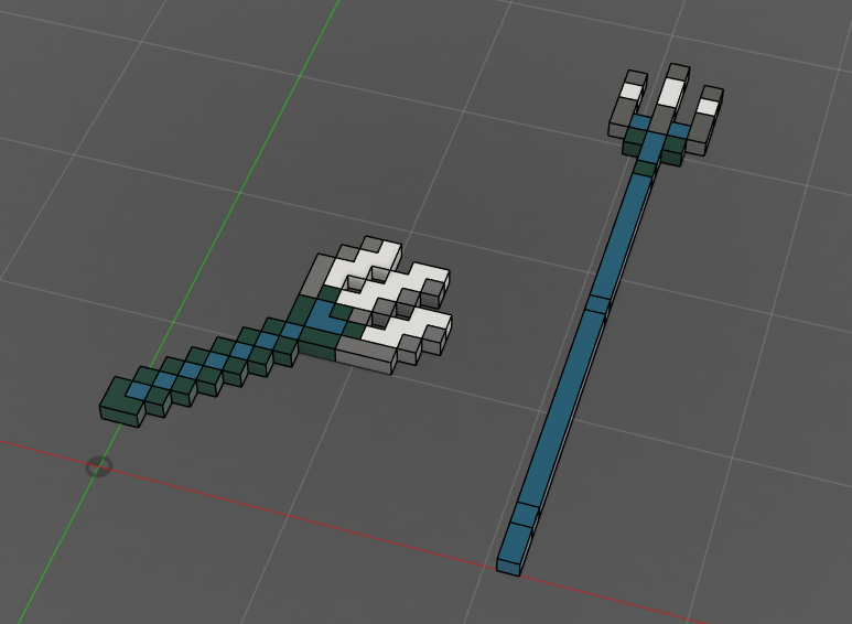 Miniatura 3 do modelo 3D minecraft trident