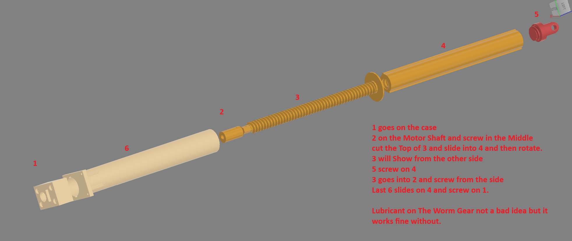 linear actuator all 3d Printed Motor JGY — thumbnail 7