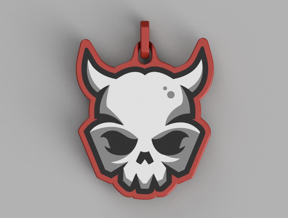 Horned Skull Keychain
