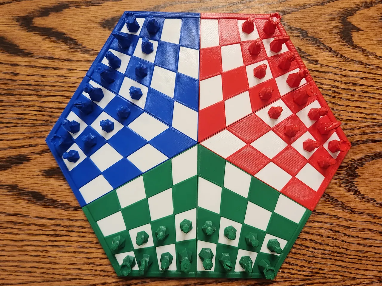 Three Player Chess Set  Hexagonal Chess for 3 Players