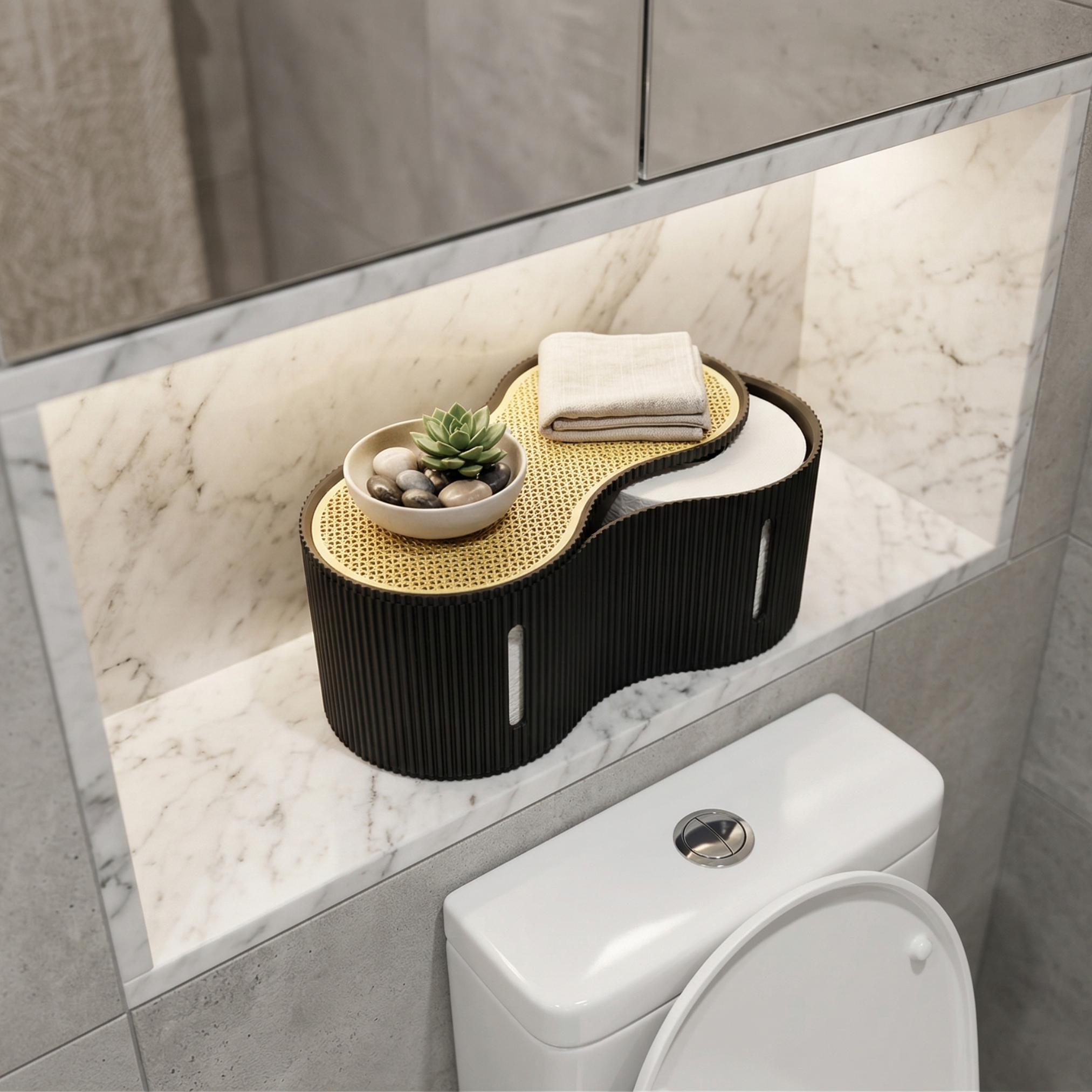 HITAMI - TOILET PAPER ORGANIZER / BATHTOOM DECOR / HOMEDECOR / MODERN DECOR / ORGANIZER — miniatura 2