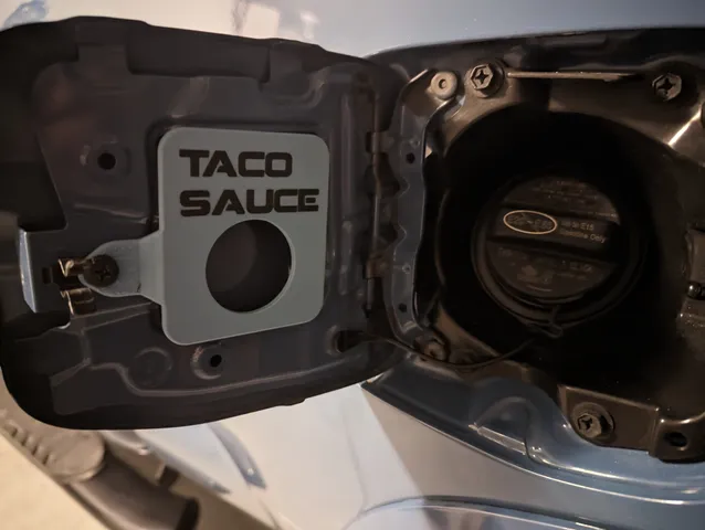 Toyota Tacoma "Taco Sauce" gas cap holder