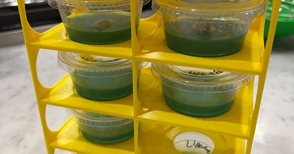 Condiment Cup Petri dish rack by KJames Download free STL model