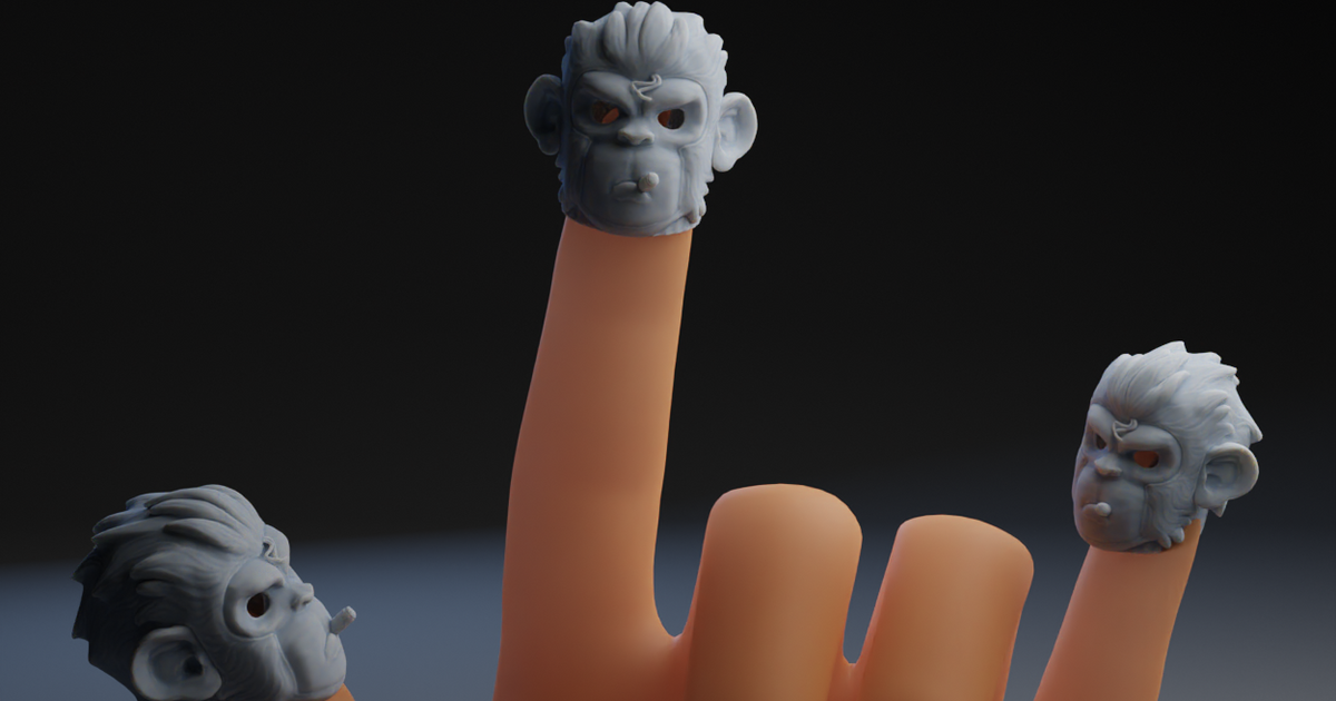 Pogo Finger Puppet by Peter Farell Download free STL model
