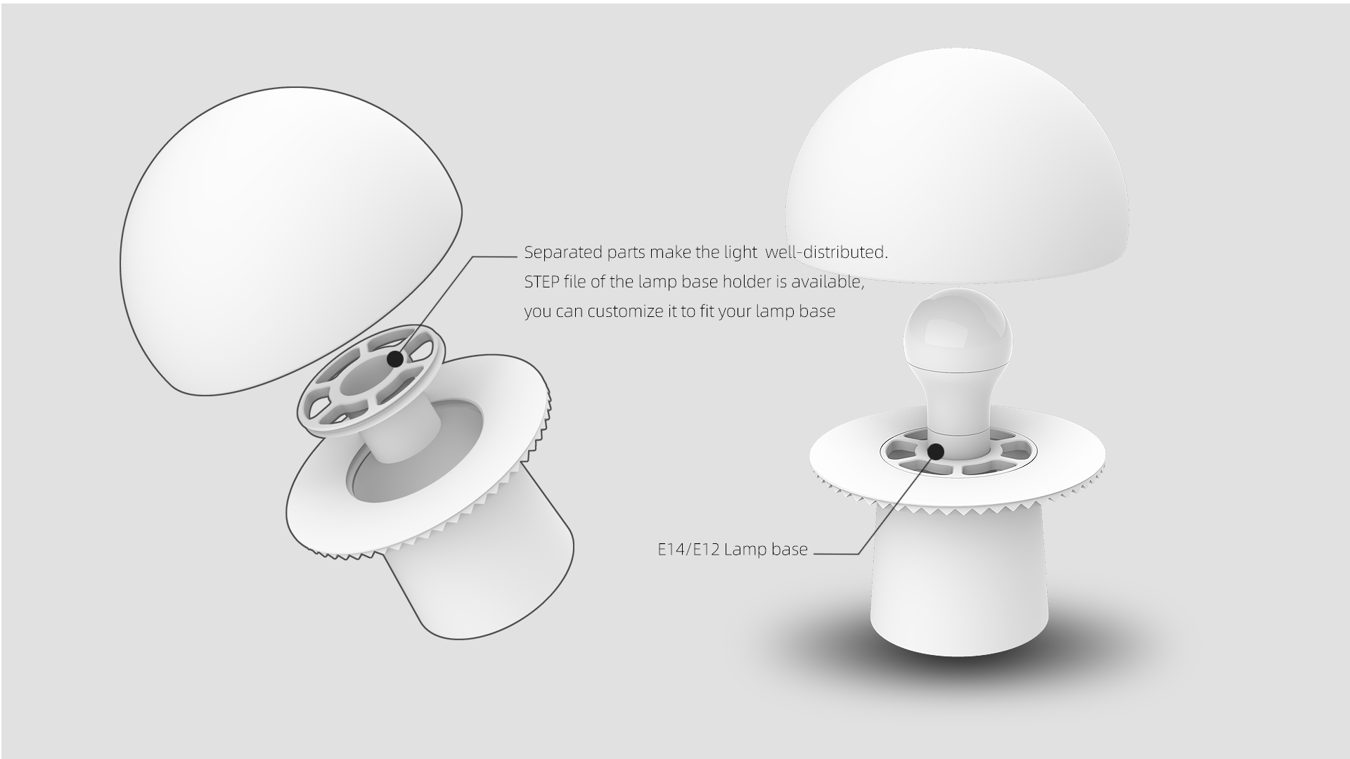 Mushroom Lamp - Modern Style By Wuguigui | Download Free STL Model ...