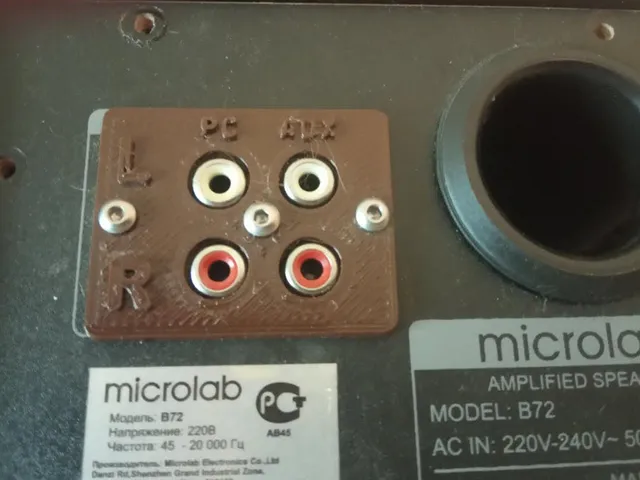 MicroLab Speakers B72 RCA adapter plate fix