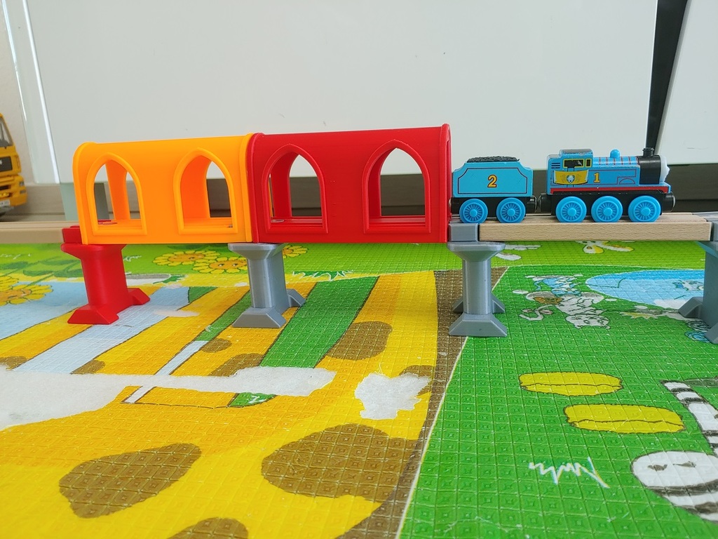 Wooden train tunnel "Eye of gods" compatible to IKEA set by KDima