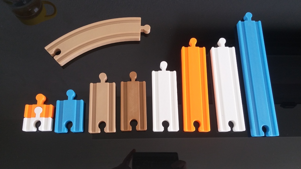 Wooden train pieces compatible to IKEA set