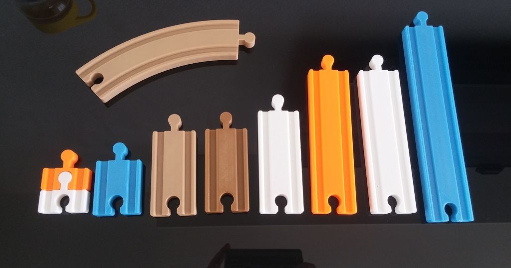 Wooden train pieces compatible to IKEA set by KDima Download free STL