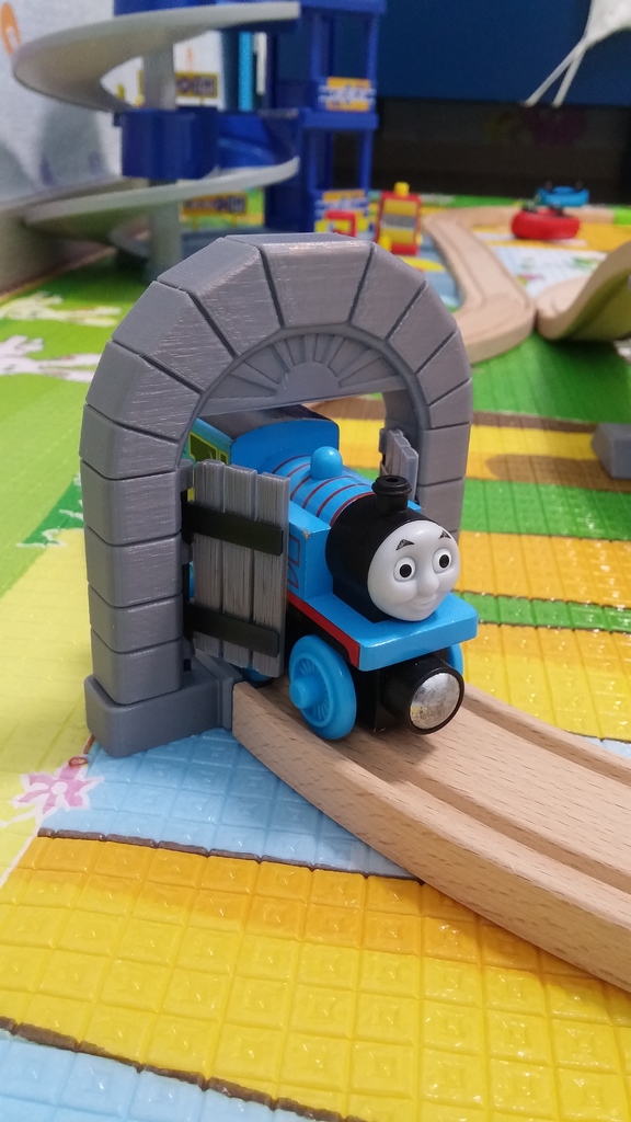 Wooden train "Sun's Gate" compatible to the IKEA set by KDima