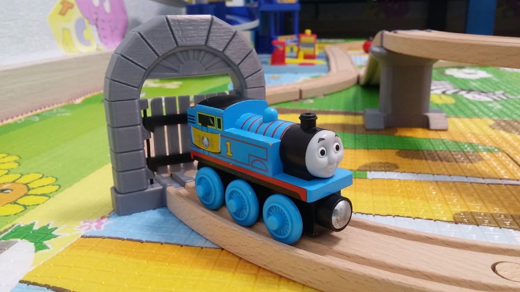 Wooden train "Sun's Gate" compatible to the IKEA set by KDima