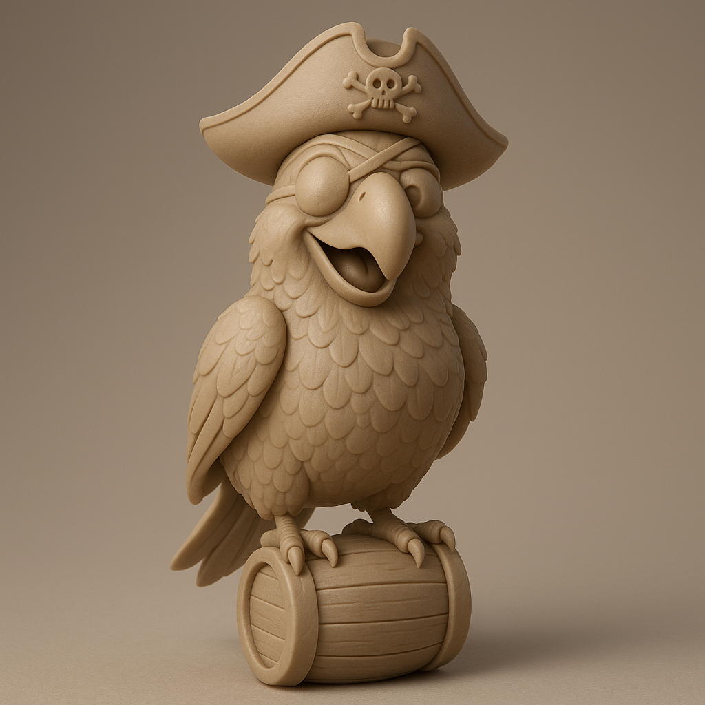 Pirate Parrot on Barrel