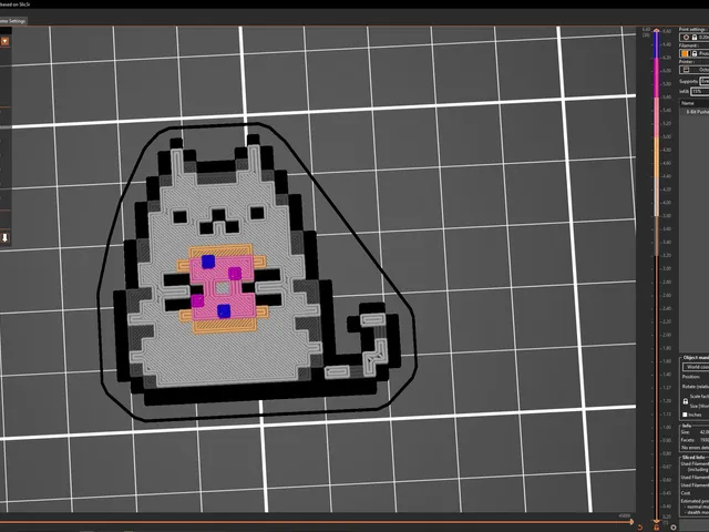 8-Bit Pusheen with Donut Magnet