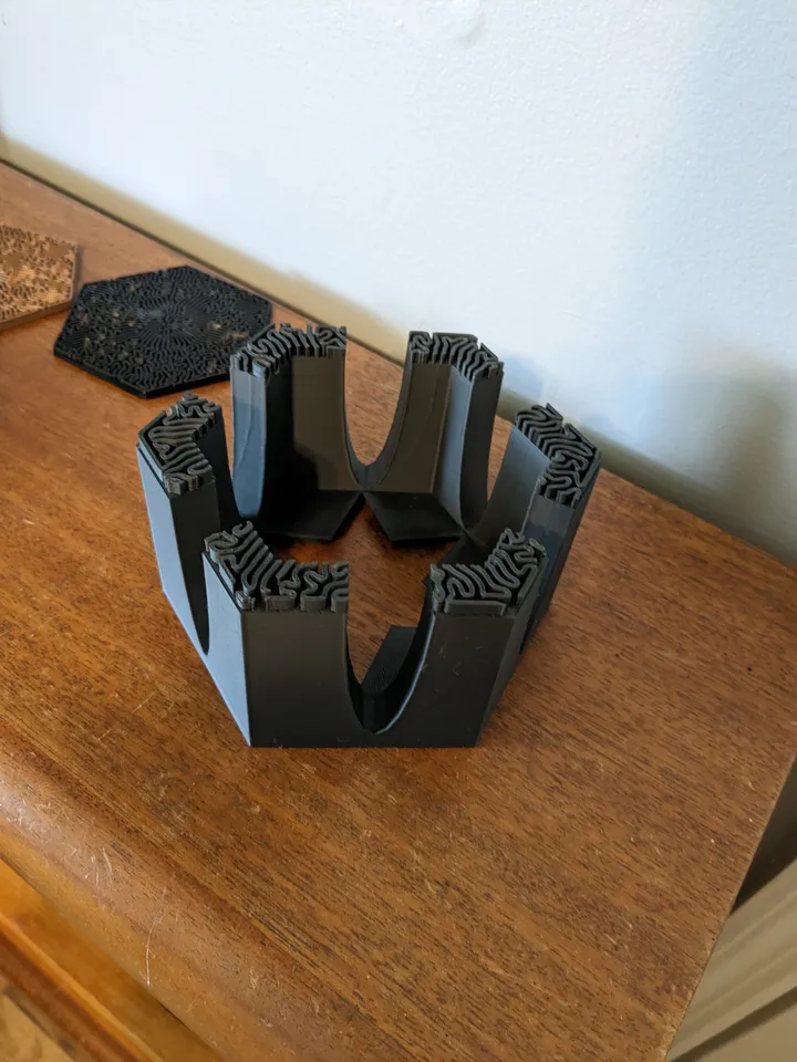 Hexagon Coaster Holder by jorundrk Download free STL model