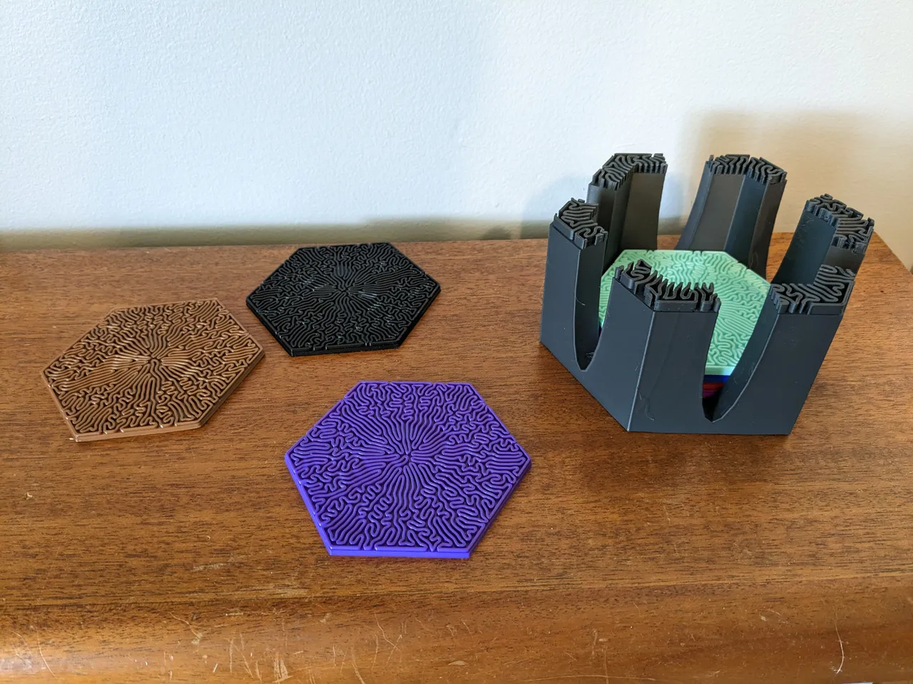 Hexagon Coaster Holder by jorundrk Download free STL model