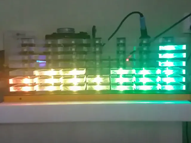 Futuristic acrylic spectrum analyzer