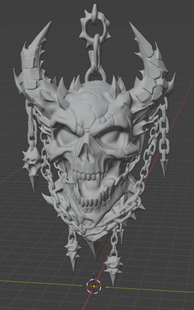 Demonic Skull Talisman – Dark Fantasy Wall Hanging