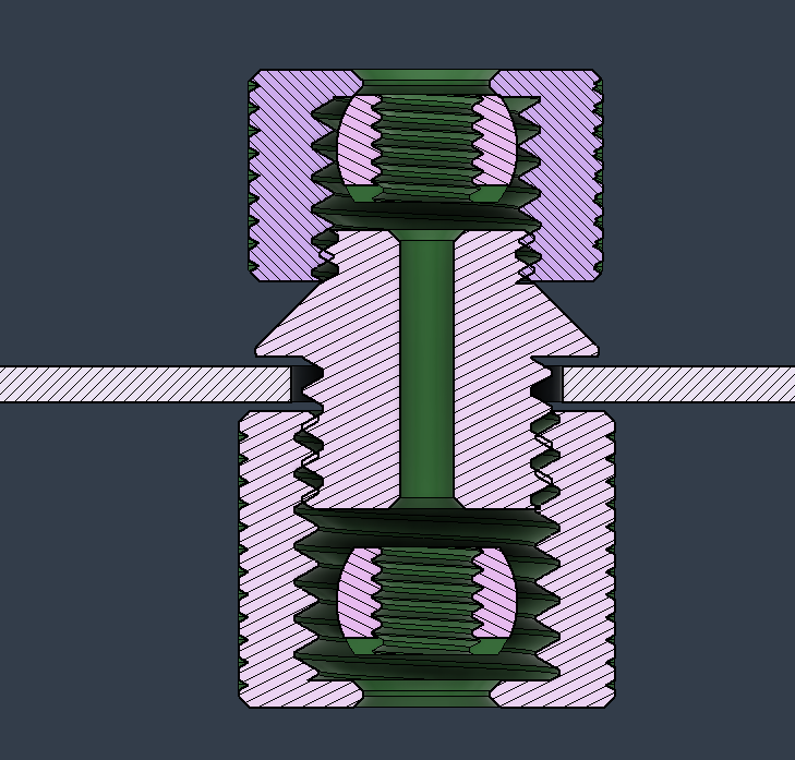 PTFE Connector for Drybox with swivel