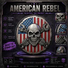 American Flag Mechanic Wall Decor