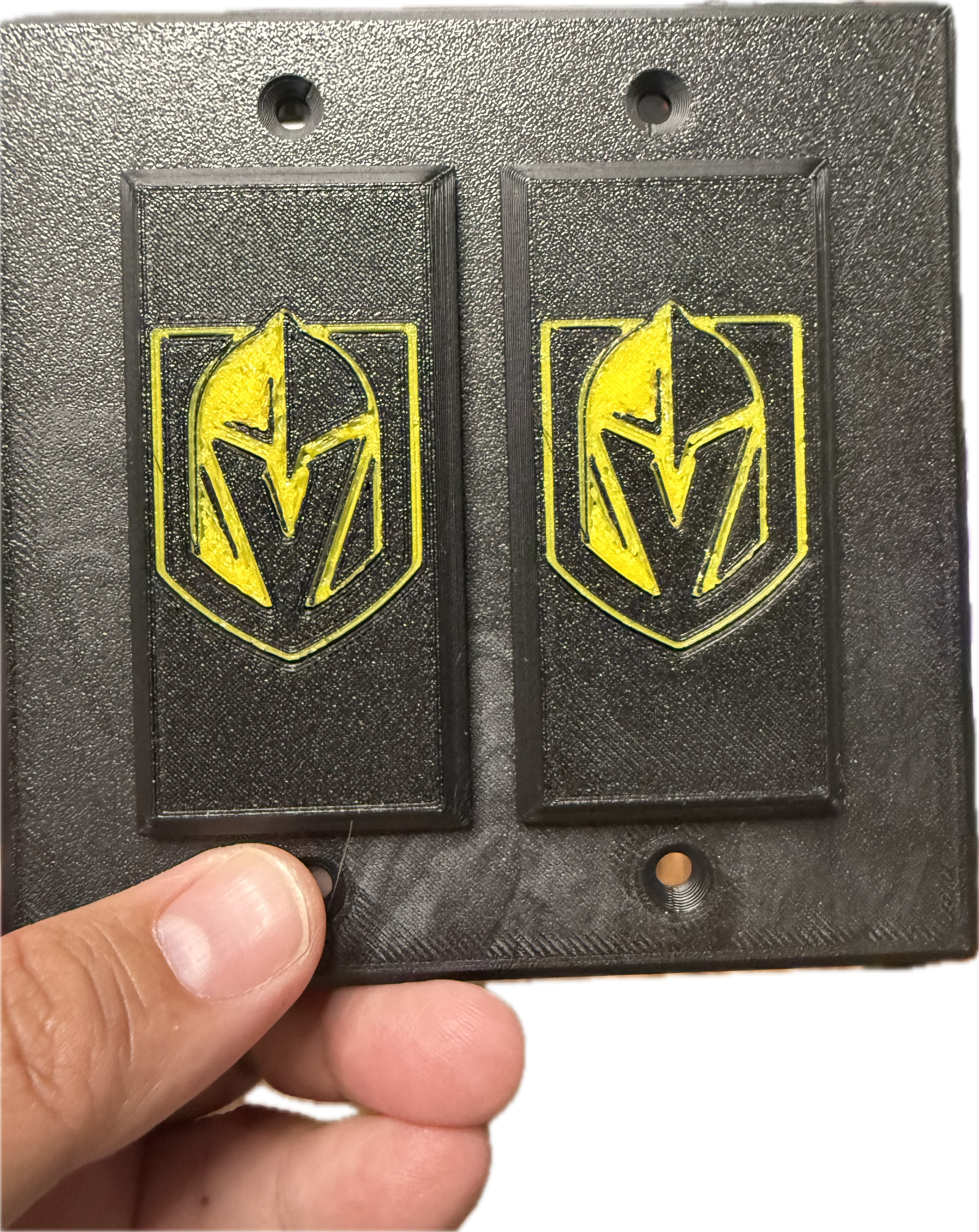 Single and double light switch cover with snap on security over