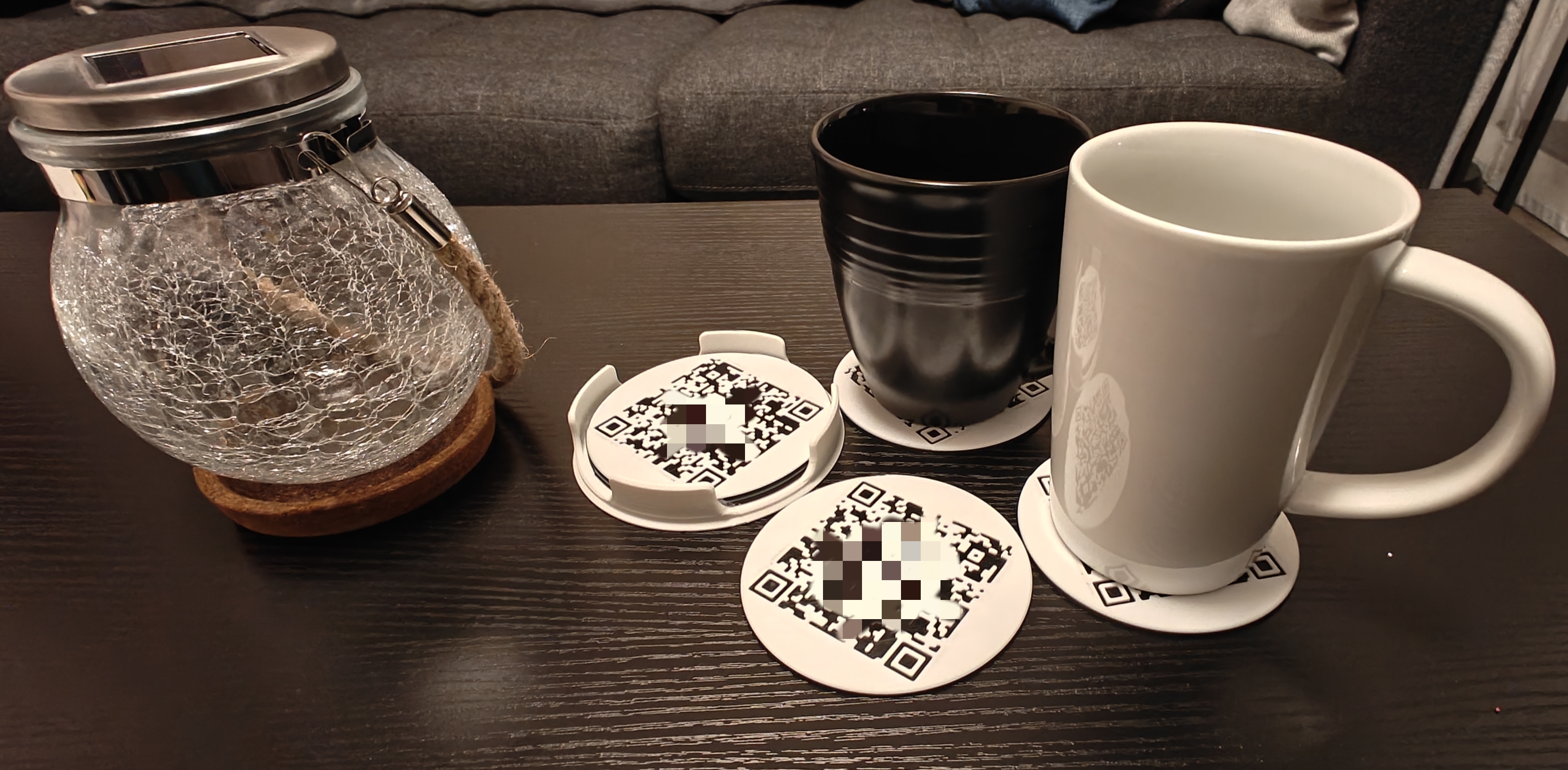 Wifi QR Code Drink Coaster with Caddy