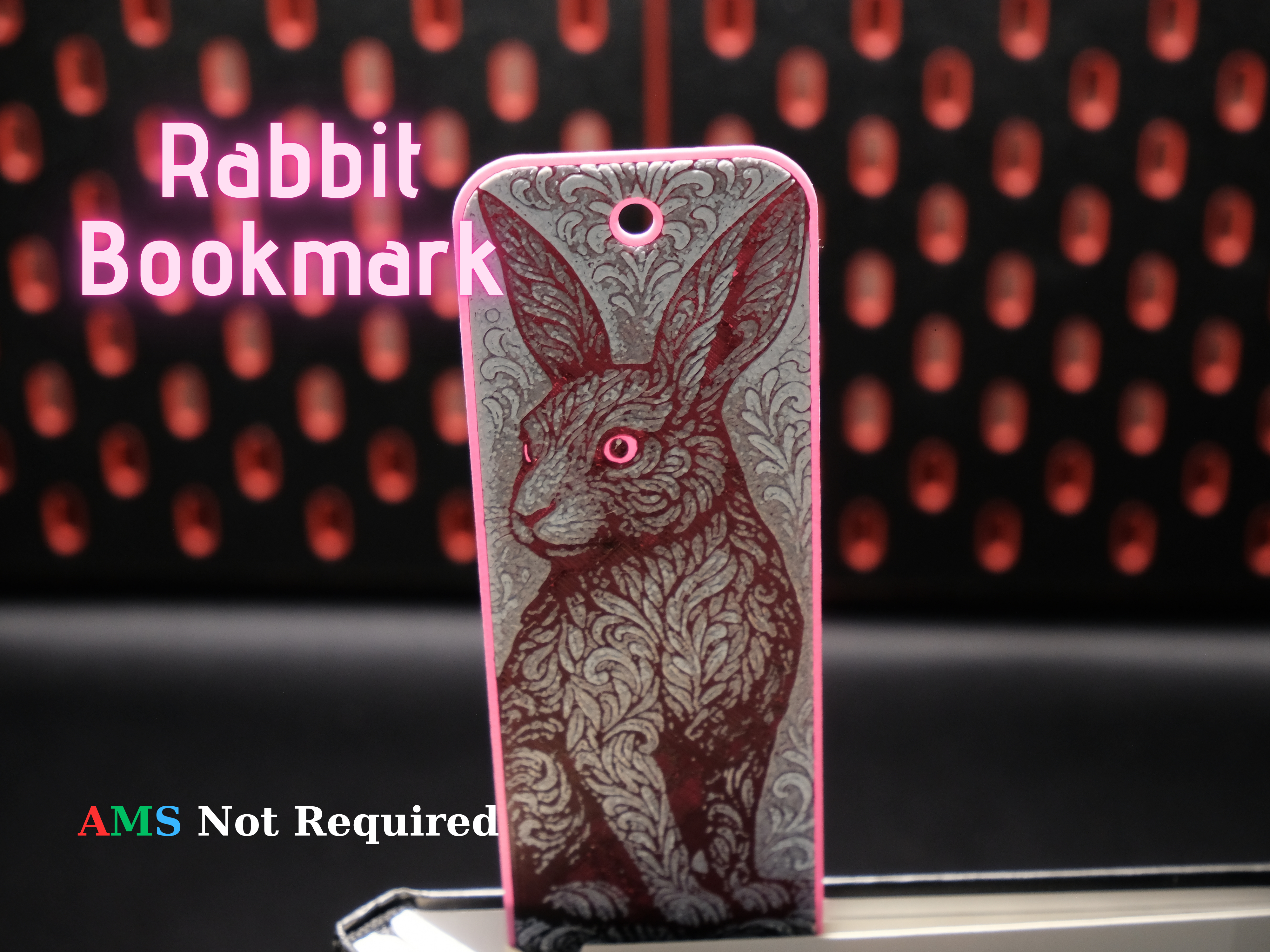 Ornamental Rabbit - Hueforge Bookmark