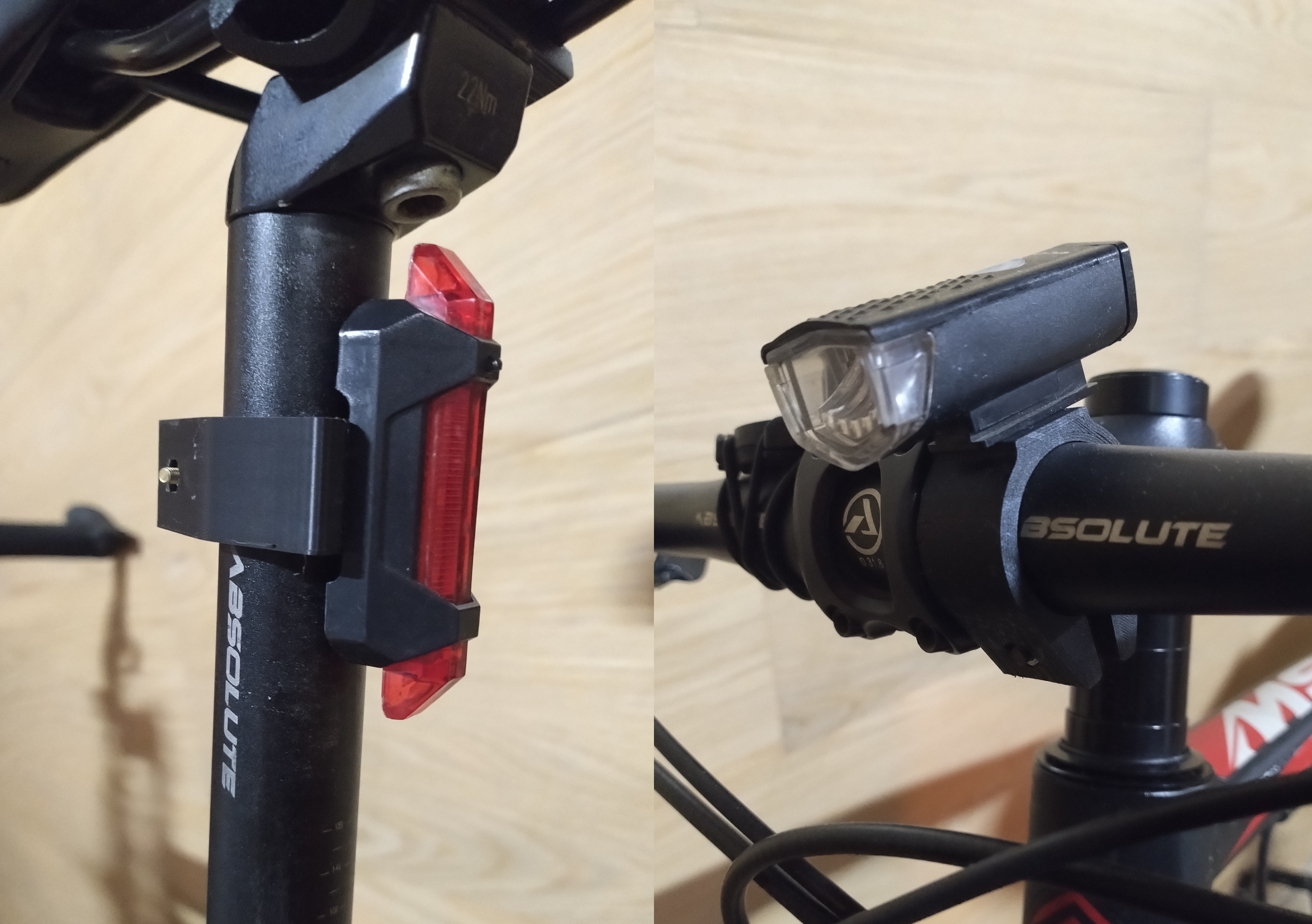 Bike lights mount handlebar and seatpost