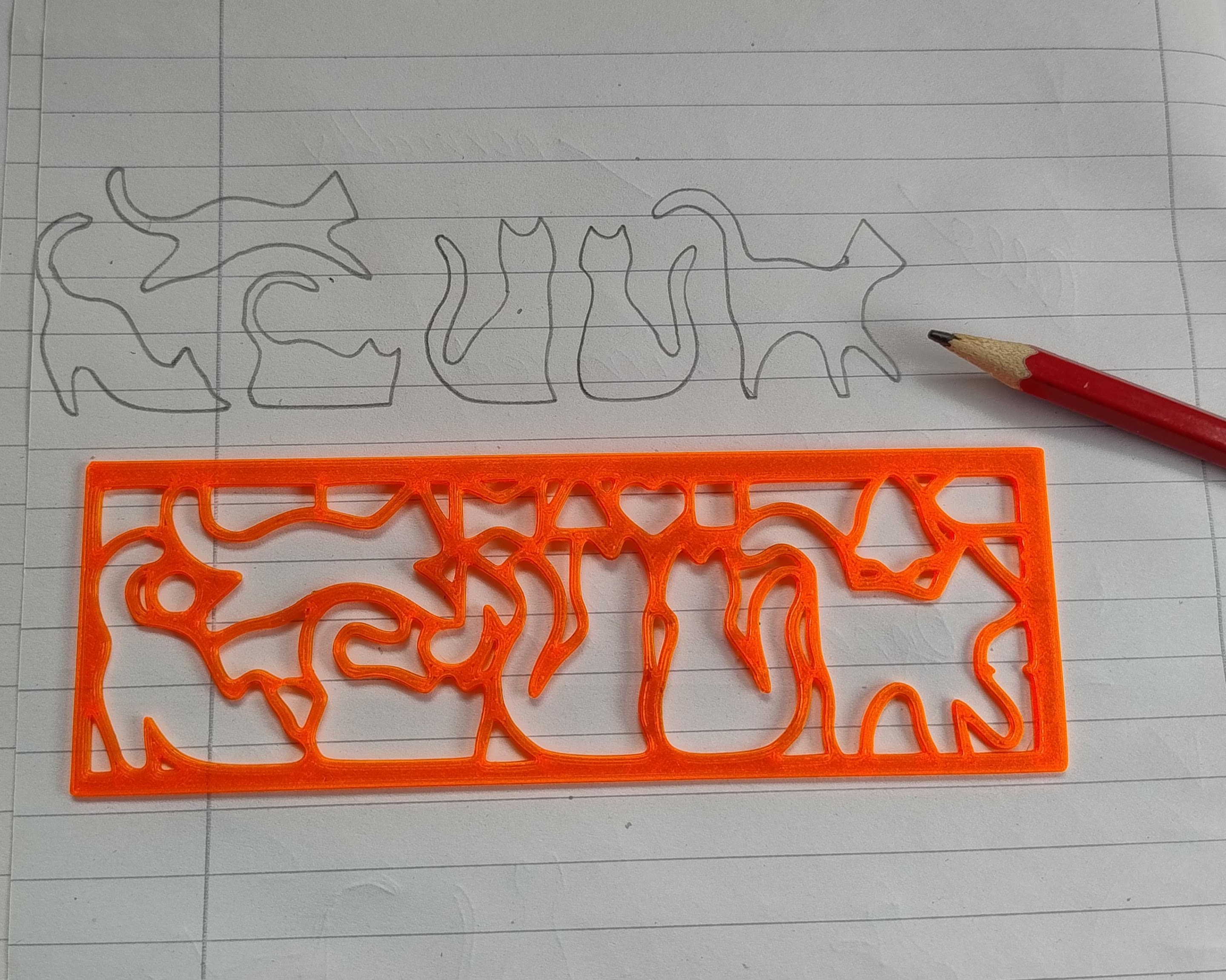 Cat stencil ruler, template / Schablone für Katzen-Silhouetten