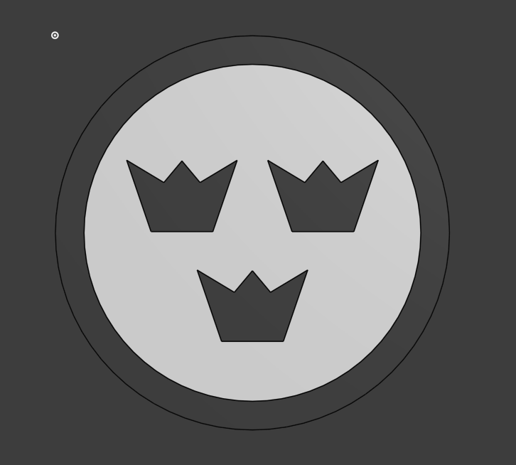 Modern Grey/White Swedish Airforce Roundel