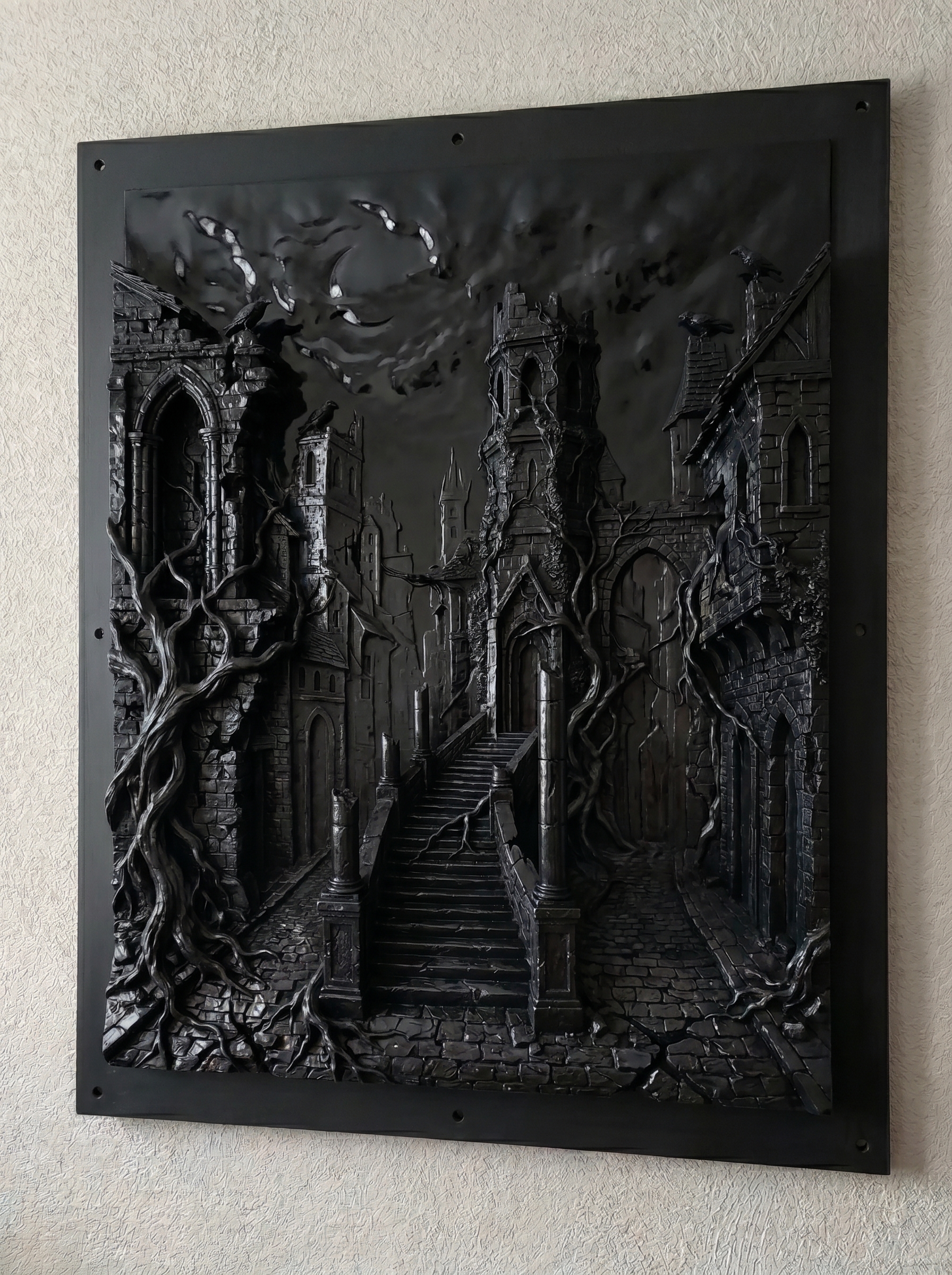 Dark Medieval Castle Wall Panel Gothic Horror Decor